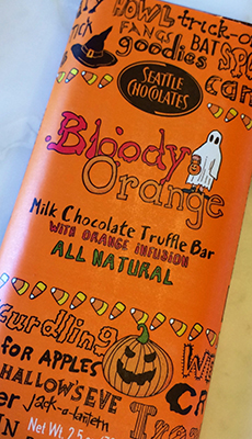 Seattle Chocolate's Bloody Orange flavor can be found at the Chocolate Apothecary in Spokane.