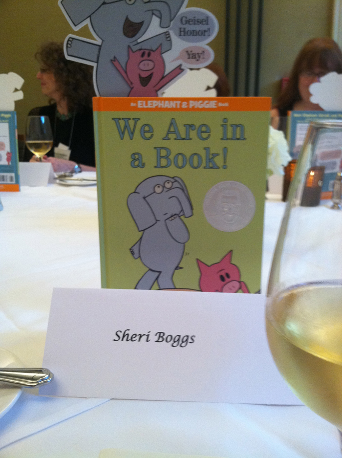 Place setting at dinner for Geisel honoree Mo Willems (We Are in a Book) at Emeril’s Delmonico in New Orleans