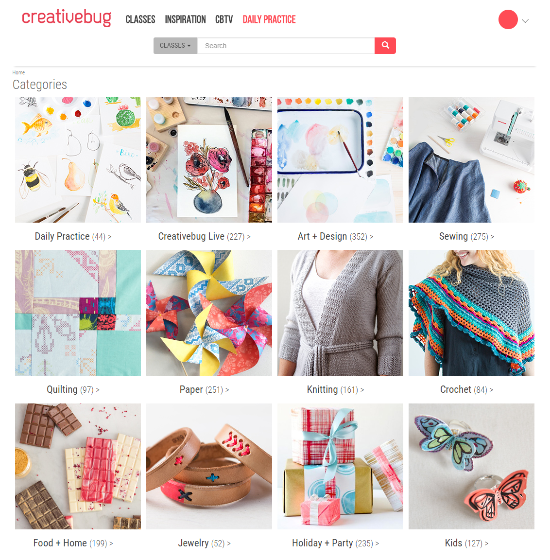 Creativebug Class Categories