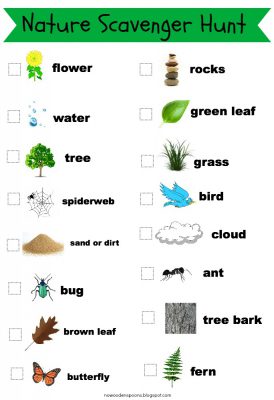 Nature Scavenger Hunt checklist