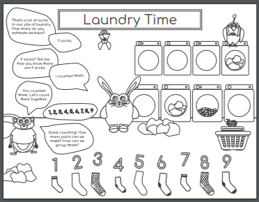 Laundry Time Conversation Coloring Page