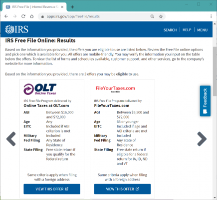 Image 7: Lookup Results (www.irs.gov)