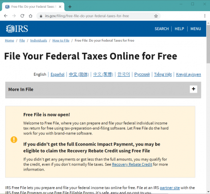 Image 2: File Your Taxes for Free (www.irs.gov)