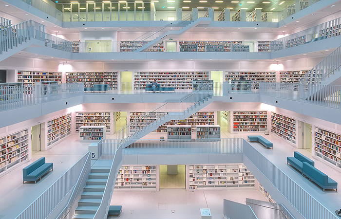 Stuttgart City Library in the south of Germany; photograph taken by Wolfgang Weber