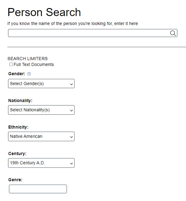 Litfinder's Person Search tool