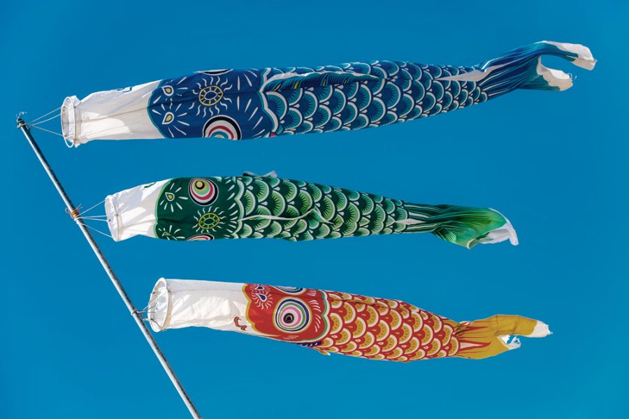 Koinobori Wind Socks on Blue Sky