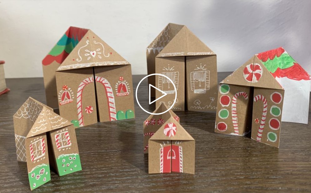 Paper Holiday Village crafting video from Creativebug.