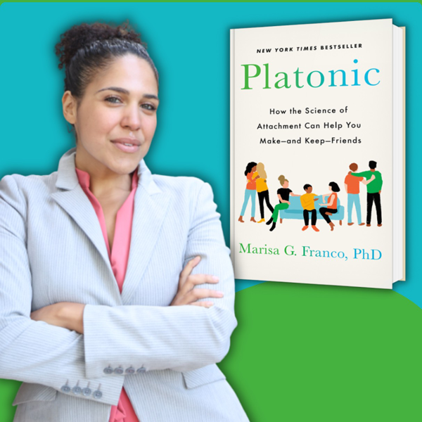 author Dr. Marisa FRanco and book cover for "Platonic"